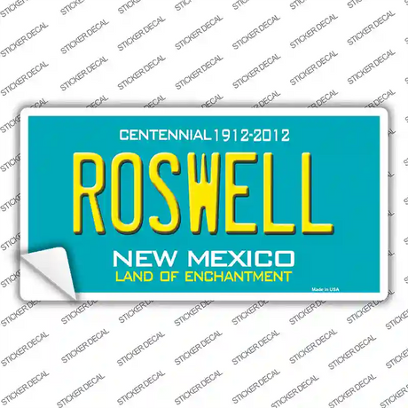 Roswell New Mexico Teal Novelty Sticker Decal
