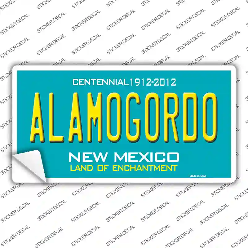 Alamogordo New Mexico Teal Novelty Sticker Decal
