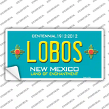 Lobos New Mexico Teal Novelty Sticker Decal