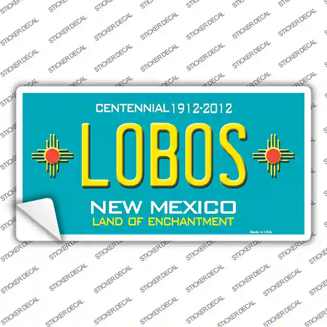 Lobos New Mexico Teal Novelty Sticker Decal