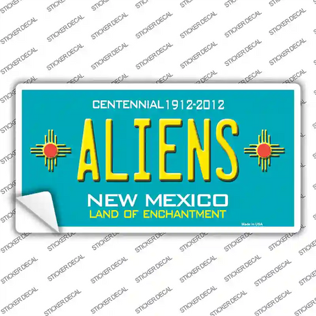 Aliens New Mexico Teal Novelty Sticker Decal