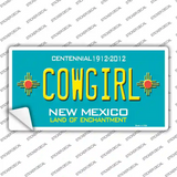 Cowgirl New Mexico Teal Novelty Sticker Decal