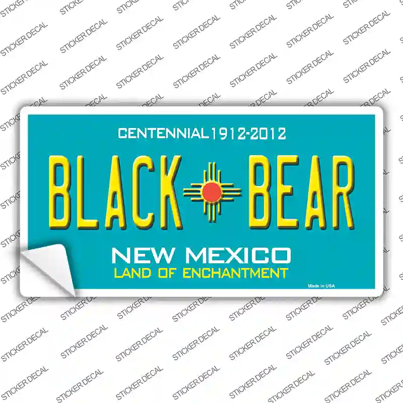 Black Bear New Mexico Teal Novelty Sticker Decal
