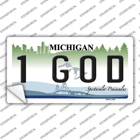 1 GOD Michigan State Novelty Sticker Decal
