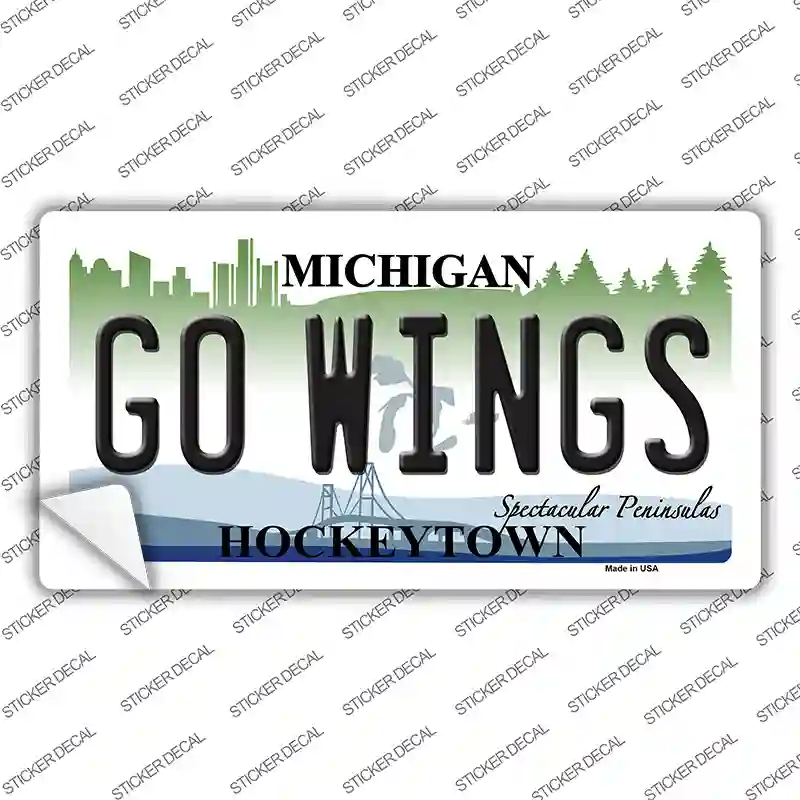 Go Wings Michigan State Novelty Sticker Decal