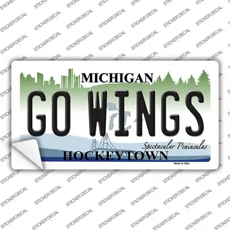 Go Wings Michigan State Novelty Sticker Decal