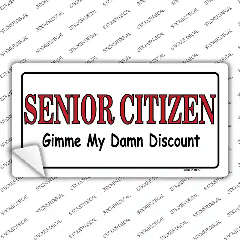 Senior Citizen Discount Novelty Sticker Decal