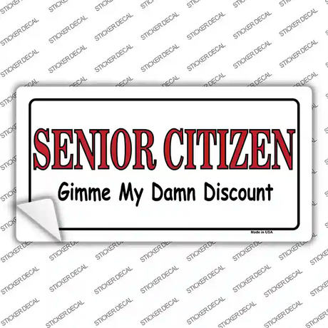 Senior Citizen Discount Novelty Sticker Decal