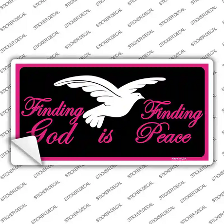 Finding God Finding Peace Black Novelty Sticker Decal