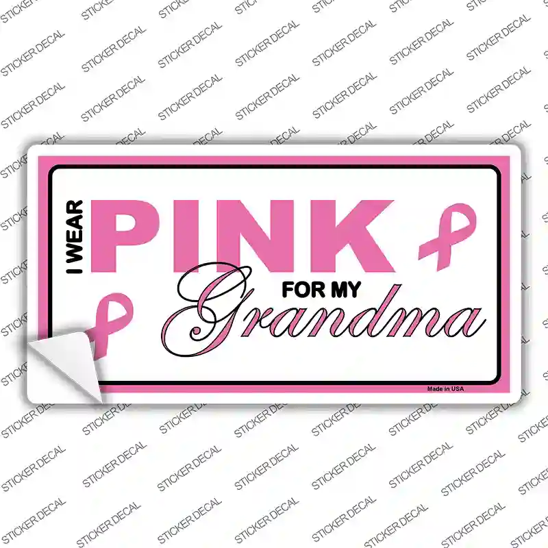 Pink For Grandma Novelty Sticker Decal