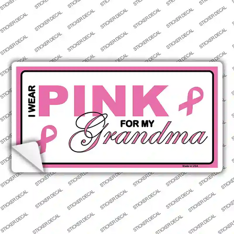 Pink For Grandma Novelty Sticker Decal