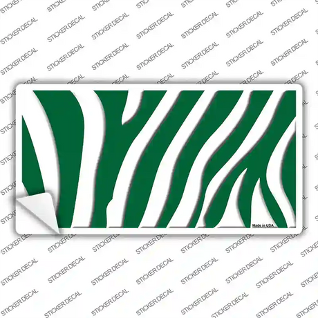 Green White Zebra Novelty Sticker Decal