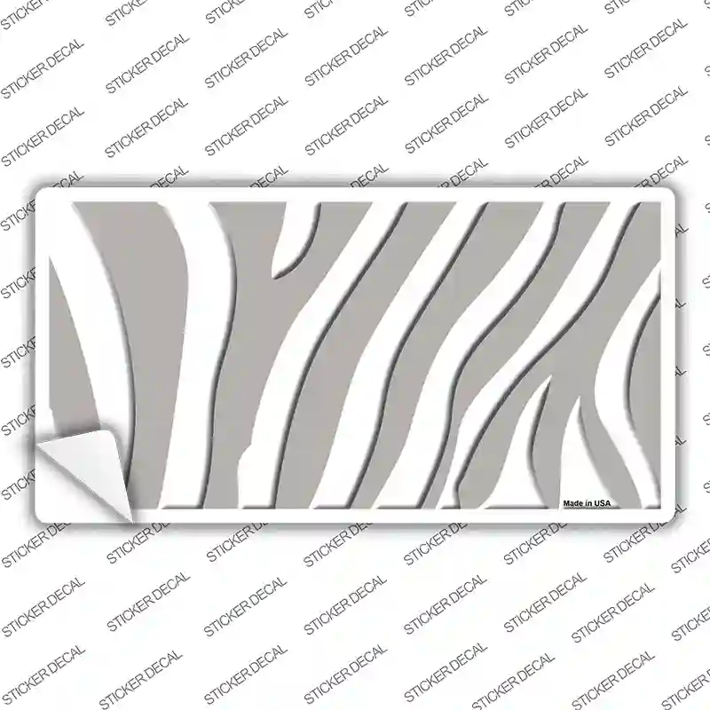 Grey White Zebra Novelty Sticker Decal