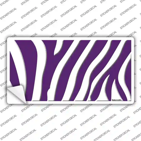 Purple White Zebra Novelty Sticker Decal
