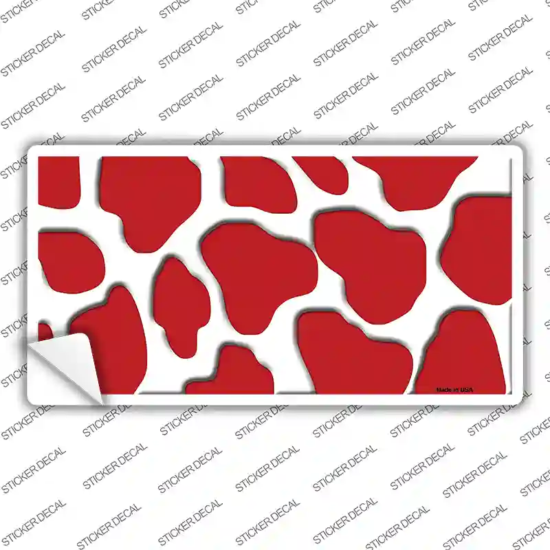 Red White Giraffe Novelty Sticker Decal