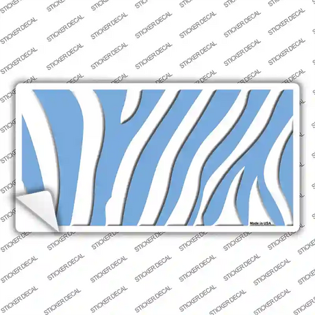 Light Blue White Zebra Novelty Sticker Decal