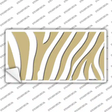 Gold White Zebra Novelty Sticker Decal