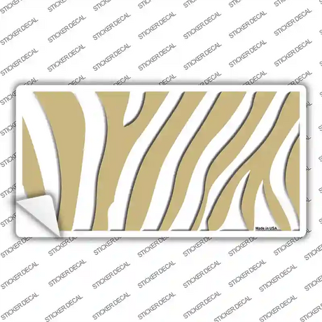 Gold White Zebra Novelty Sticker Decal