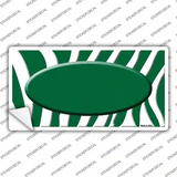 Green White Zebra Green Center Oval Novelty Sticker Decal