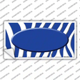 Blue White Zebra Blue Center Oval Novelty Sticker Decal