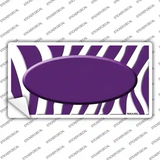 Purple White Zebra Purple Center Oval Novelty Sticker Decal
