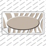 Tan White Zebra Tan Center Oval Novelty Sticker Decal
