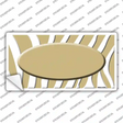 Gold White Zebra Gold Center Oval Novelty Sticker Decal