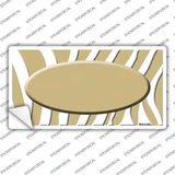 Gold White Zebra Gold Center Oval Novelty Sticker Decal