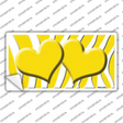 Yellow White Zebra Yellow Centered Hearts Novelty Sticker Decal
