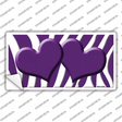 Purple White Zebra Purple Centered Hearts Novelty Sticker Decal