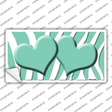 Mint White Zebra Mint Centered Hearts Novelty Sticker Decal