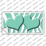 Mint White Zebra Mint Centered Hearts Novelty Sticker Decal