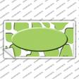 Lime Green White Giraffe Lime Green Center Oval Novelty Sticker Decal