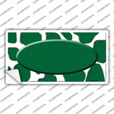 Green White Giraffe Green Center Oval Novelty Sticker Decal