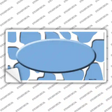 Light Blue White Giraffe Light Blue Center Oval Novelty Sticker Decal