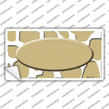Gold White Giraffe Gold Center Oval Novelty Sticker Decal