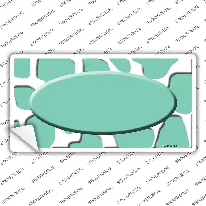 Mint White Giraffe Mint Center Oval Novelty Sticker Decal