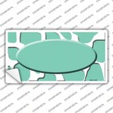 Mint White Giraffe Mint Center Oval Novelty Sticker Decal