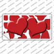 Red White Giraffe Red Centered Hearts Novelty Sticker Decal