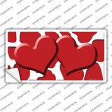Red White Giraffe Red Centered Hearts Novelty Sticker Decal