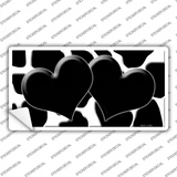 Black White Giraffe Black Centered Hearts Novelty Sticker Decal