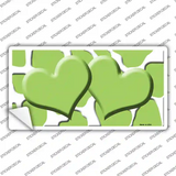 Lime Green White Giraffe Lime Green Centered Hearts Novelty Sticker Decal