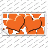 Orange White Giraffe Orange Centered Hearts Novelty Sticker Decal