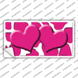 Pink White Giraffe Pink Centered Hearts Novelty Sticker Decal