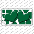 Green White Giraffe Green Centered Hearts Novelty Sticker Decal