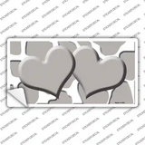 Grey White Giraffe Grey Centered Hearts Novelty Sticker Decal