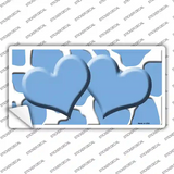 Light Blue White Giraffe Light Blue Centered Hearts Novelty Sticker Decal