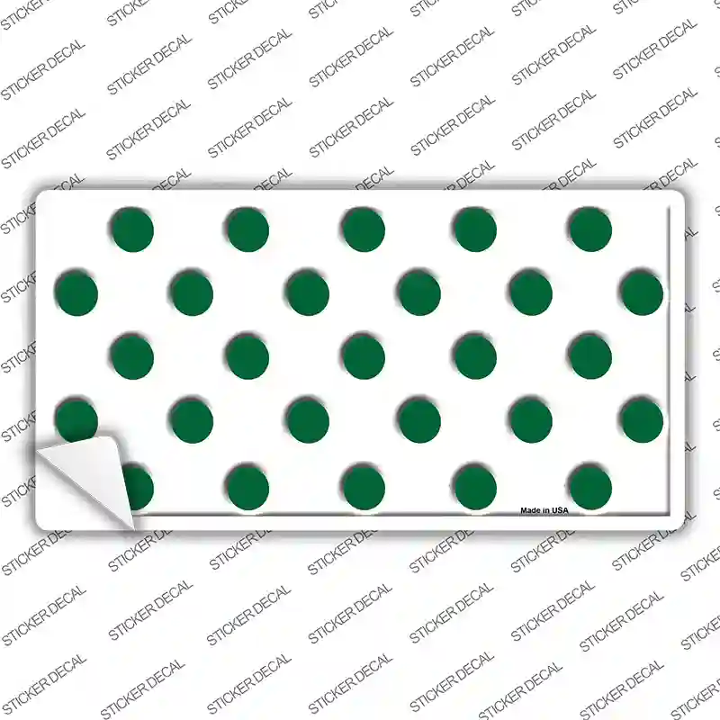 Green White Polka Dot Novelty Sticker Decal