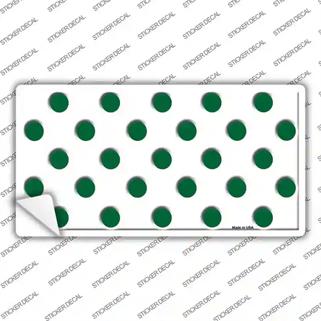 Green White Polka Dot Novelty Sticker Decal
