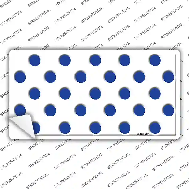 Blue White Polka Dot Novelty Sticker Decal